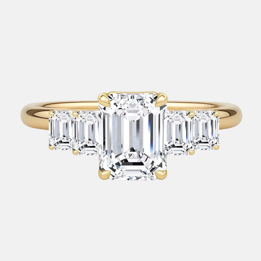 ELLA - Five Stone Emerald Diamond Engagement Ring AG & CO Jewellery