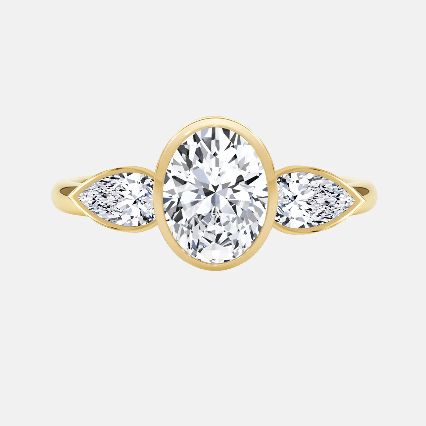 élodie oval & pear trilogy bezel ring ag & co jewellery