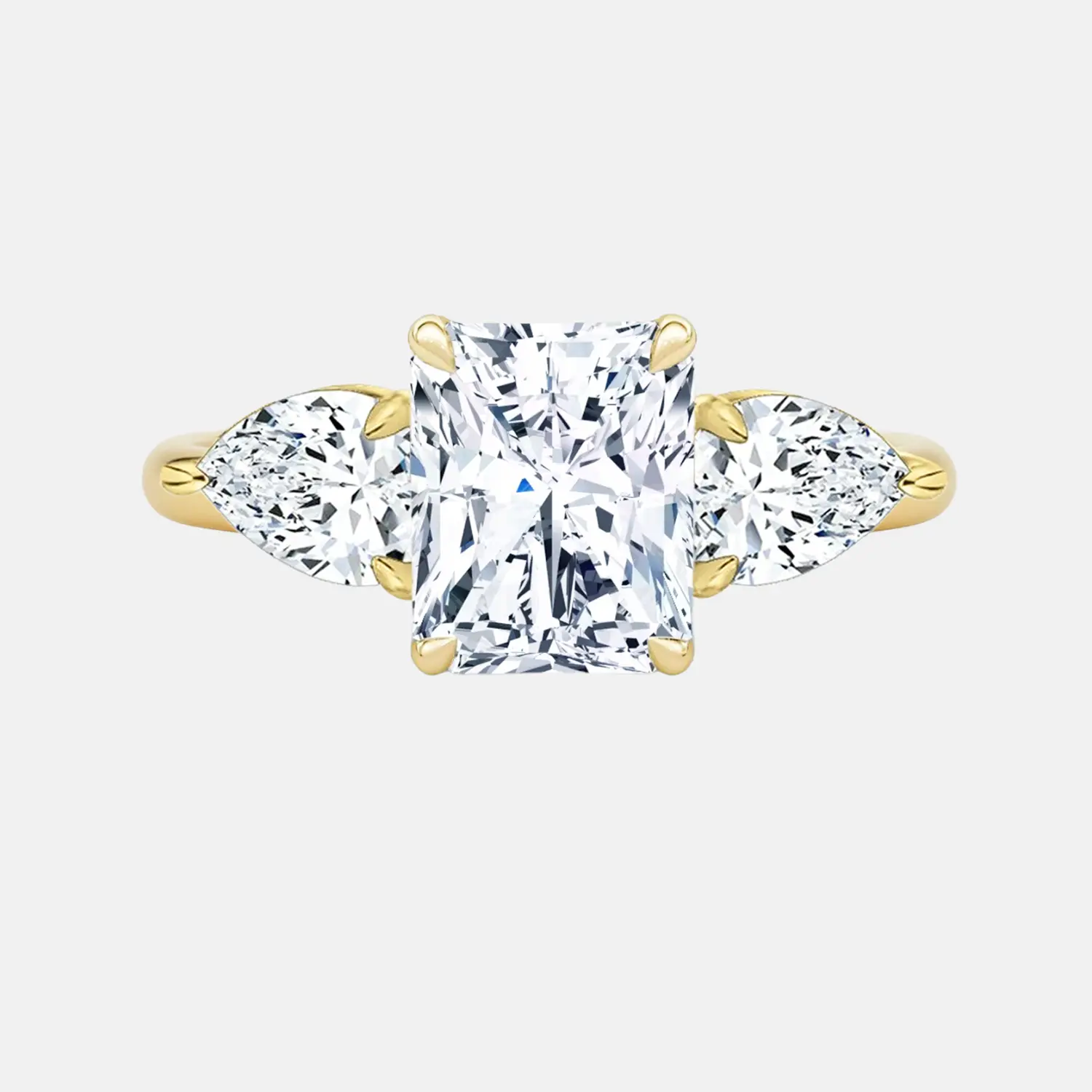 ÉVANA radiant cut trilogy engagement ring AG & CO Jewellery