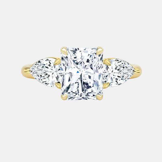 ÉVANA radiant cut trilogy engagement ring AG & CO Jewellery