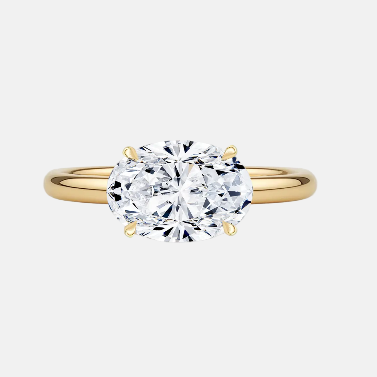 EVELYN oval east-west solitaire engagement ring AG & CO Jewellery