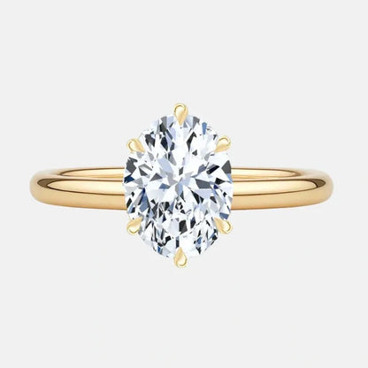 OLIVIA - 6-Prong Oval Solitaire with Hidden Halo AG & CO Jewellery