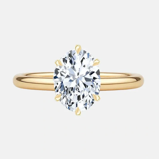 OLIVIA - 6-Prong Oval Solitaire with Hidden Halo AG & CO Jewellery