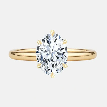 OLIVIA - 6-Prong Oval Solitaire with Hidden Halo AG & CO Jewellery