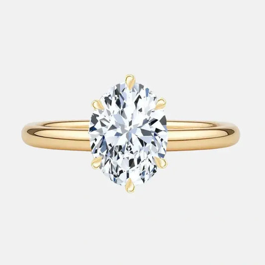OLIVIA - 6-Prong Oval Solitaire with Hidden Halo AG & CO Jewellery
