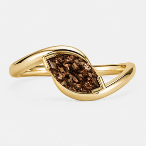 Élan Natural Brown Diamond Sculptural Ring in 18K Gold