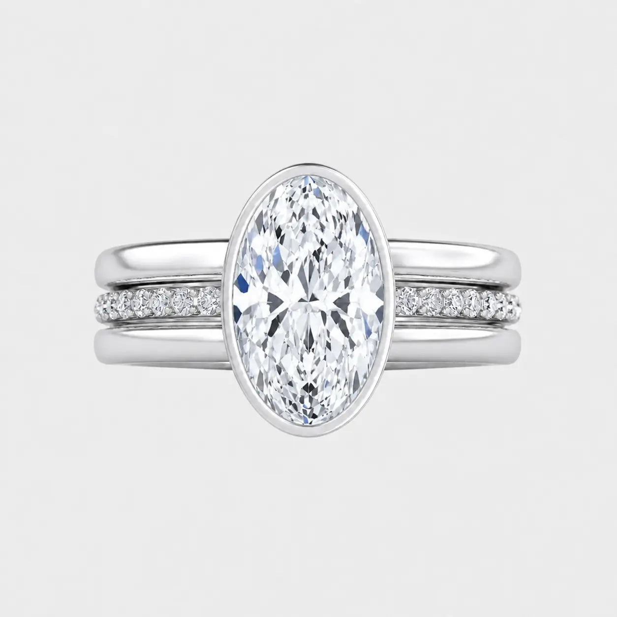 elara oval triple band bezel engagement ring ag & co jewellery