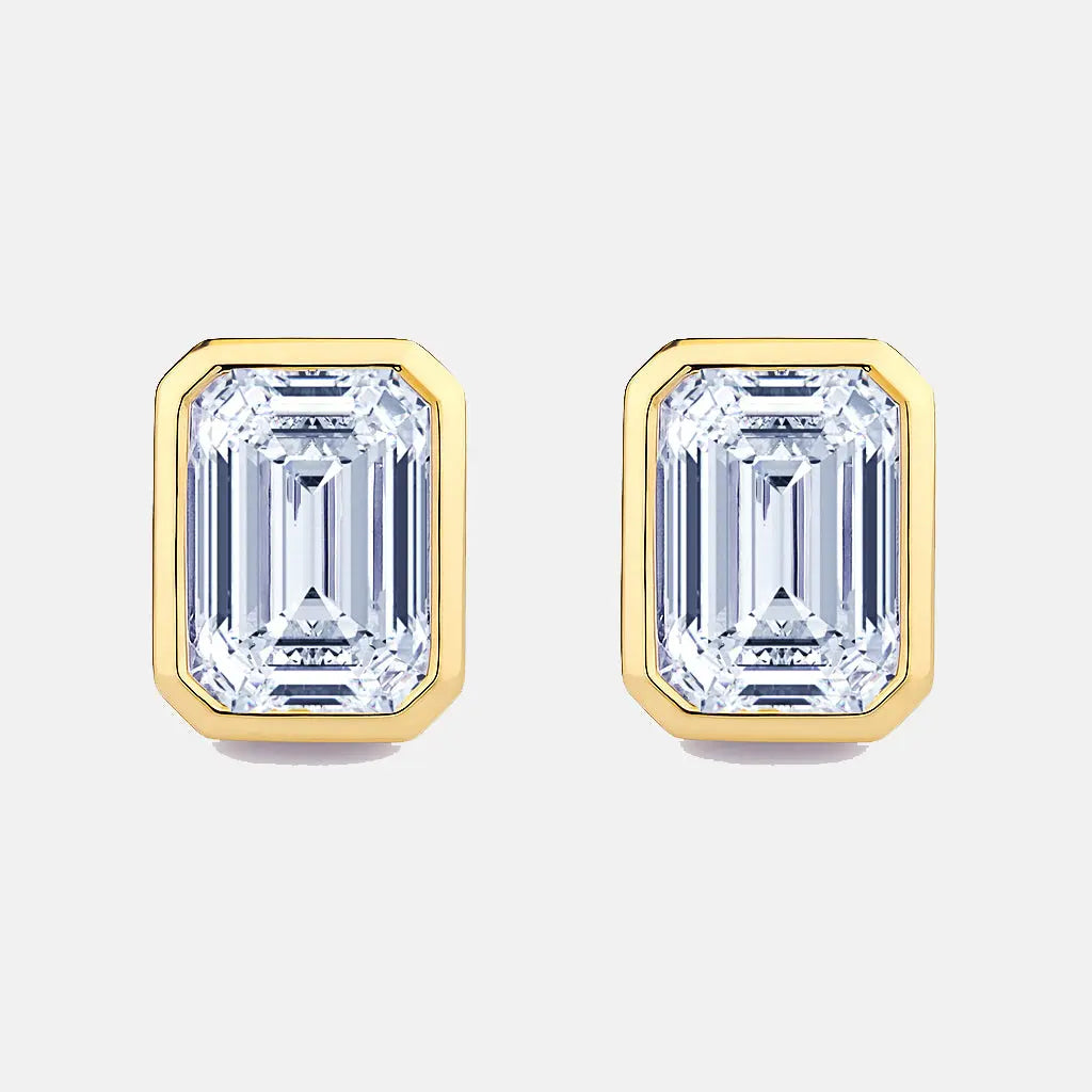 emerald bezel stud diamond earrings ag & co jewellery