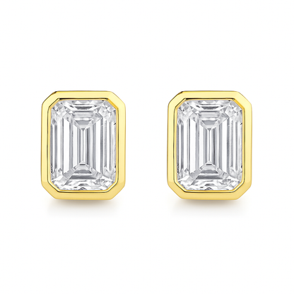 Bezel Stud Earrings 0.50-6.00 carat Lab Grown Diamond Studs 14K Solid Gold IGI certified AG & CO Jewellery