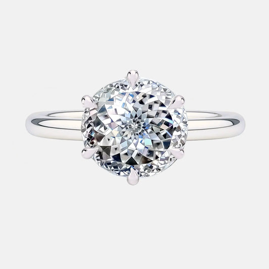 6 Prong Portuguese Cut Diamond Engagement Ring
