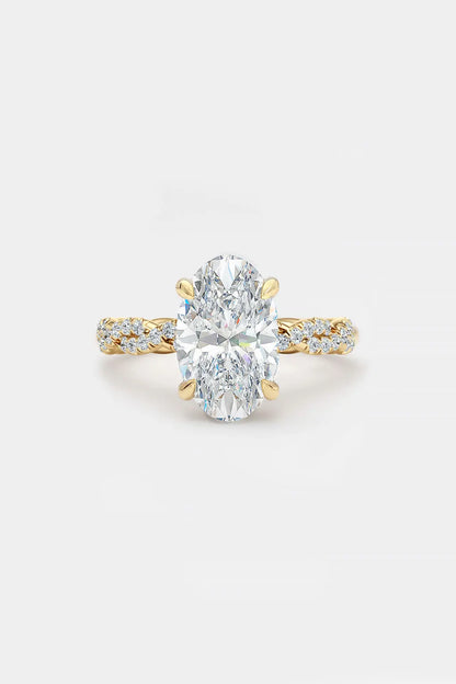 GWEN - Oval Solitaire with Full Twist Pave Band AG & CO Jewellery
