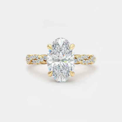 GWEN - Oval Solitaire with Full Twist Pave Band AG & CO Jewellery