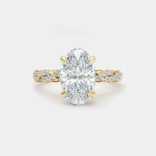 GWEN - Oval Solitaire with Full Twist Pave Band AG & CO Jewellery