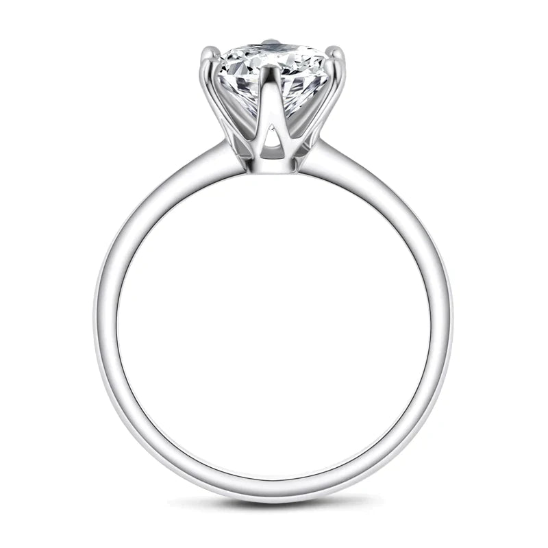 moissanite diamond engagement ring 6-prong solitaire white gold