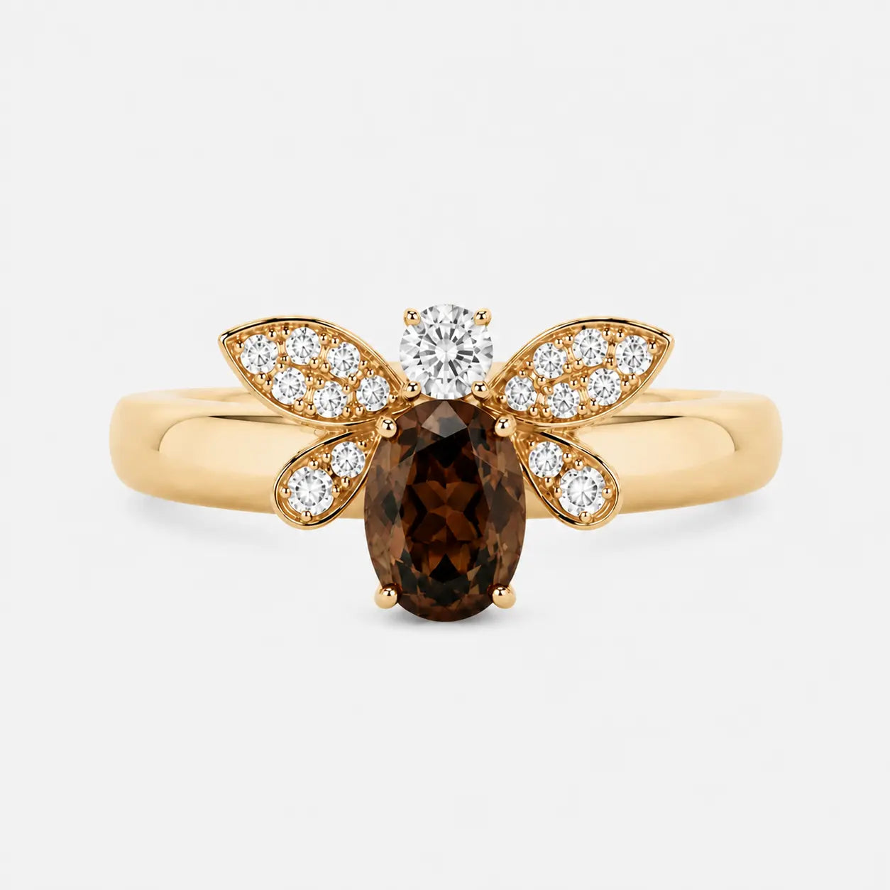 Honeybee Smoky Pear Diamond Ring