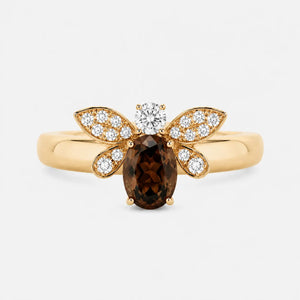 Honeybee Smoky Pear Diamond Ring