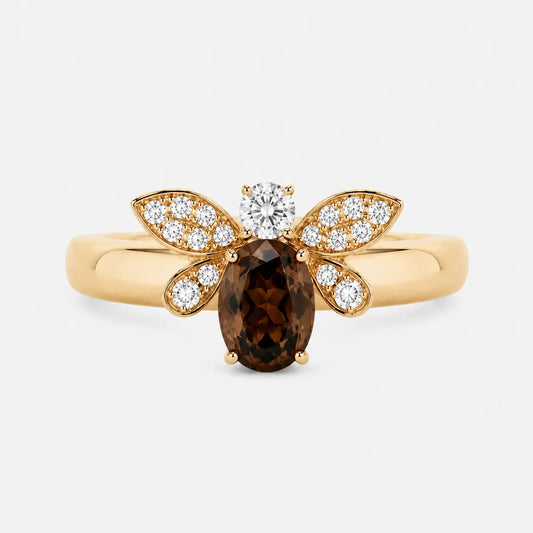 Honeybee Smoky Pear Diamond Ring