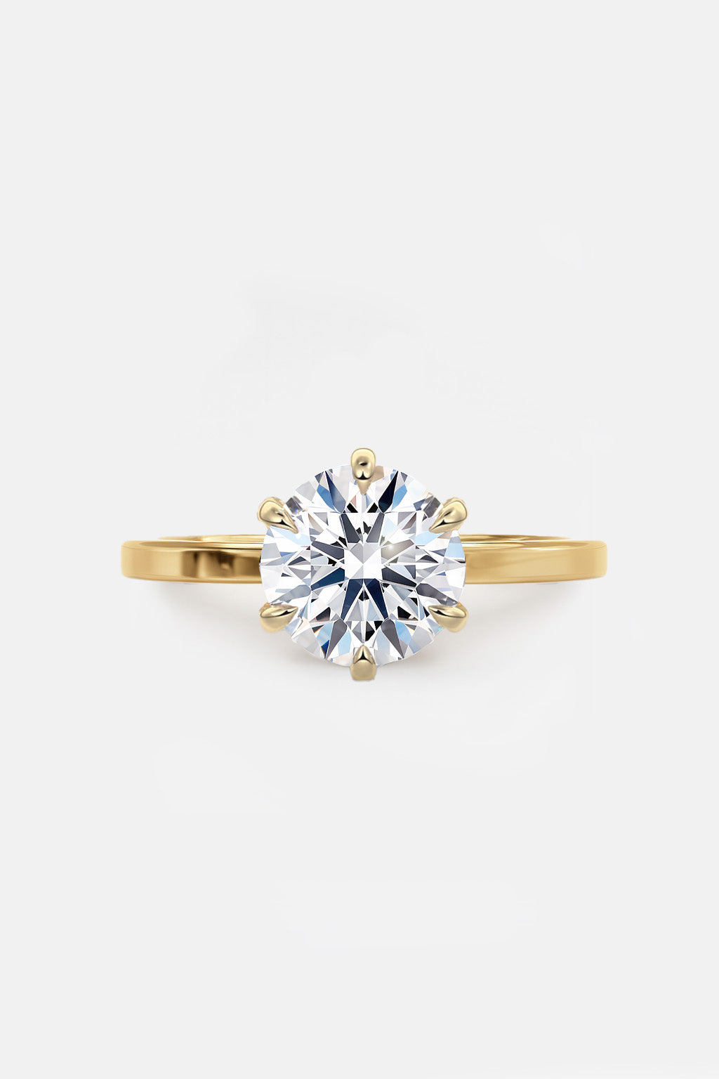 Round 6-Prong Solitaire with Square edge band AG & CO Jewellery