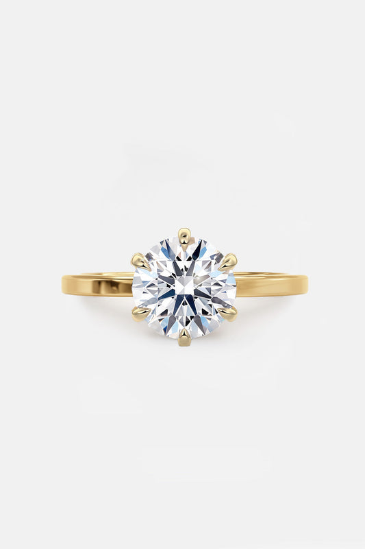 Round 6-Prong Solitaire with Square edge band AG & CO Jewellery