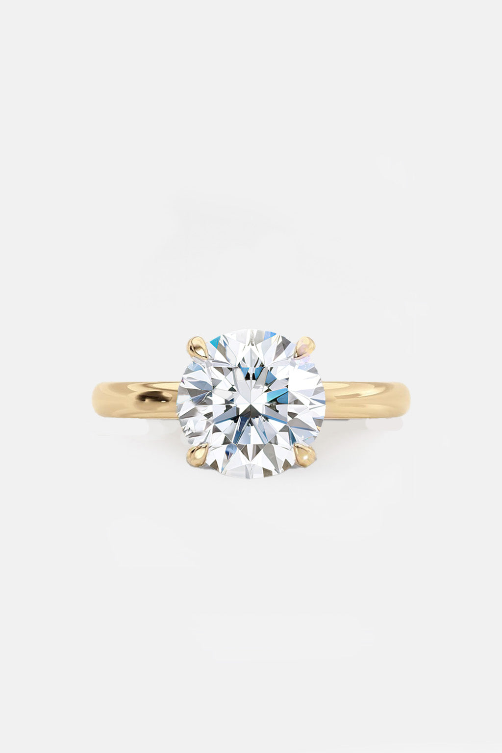 2.99CT Round Brilliant Lab-Grown Diamond Solitaire Ring in 14K Yellow Gold – IGI Certified, F Color, VS2 Clarity AG & CO Jewellery