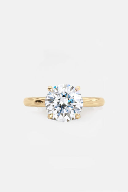 2.99CT Round Brilliant Lab-Grown Diamond Solitaire Ring in 14K Yellow Gold – IGI Certified, F Color, VS2 Clarity AG & CO Jewellery