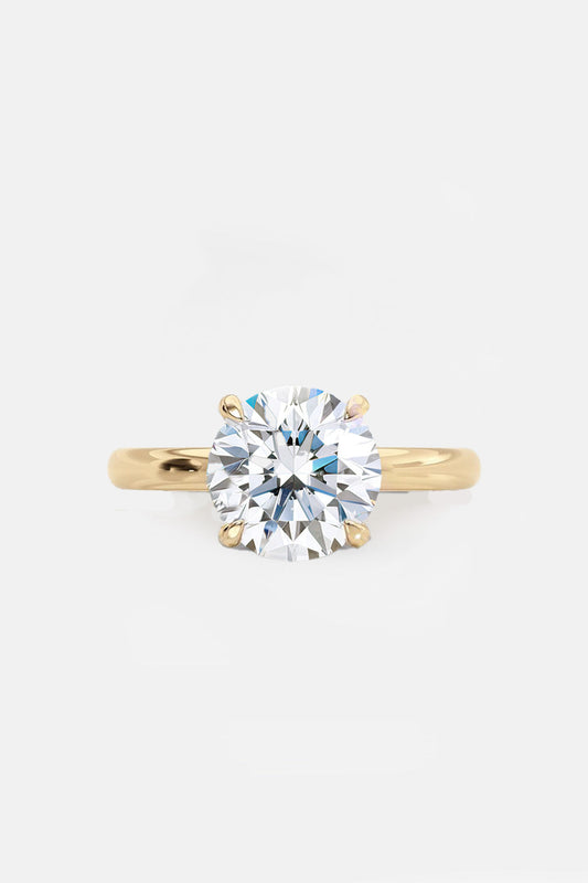 2.99CT Round Brilliant Lab-Grown Diamond Solitaire Ring in 14K Yellow Gold – IGI Certified, F Color, VS2 Clarity AG & CO Jewellery