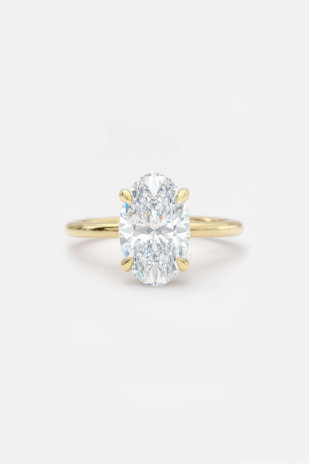 2.50CT Oval Solitaire Lab Grown Diamond Engagement Ring 14K Solid Gold AG & CO Jewellery