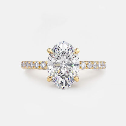 CHARLIE - Solitaire with Hidden Halo & Pavé Band AG & CO Jewellery