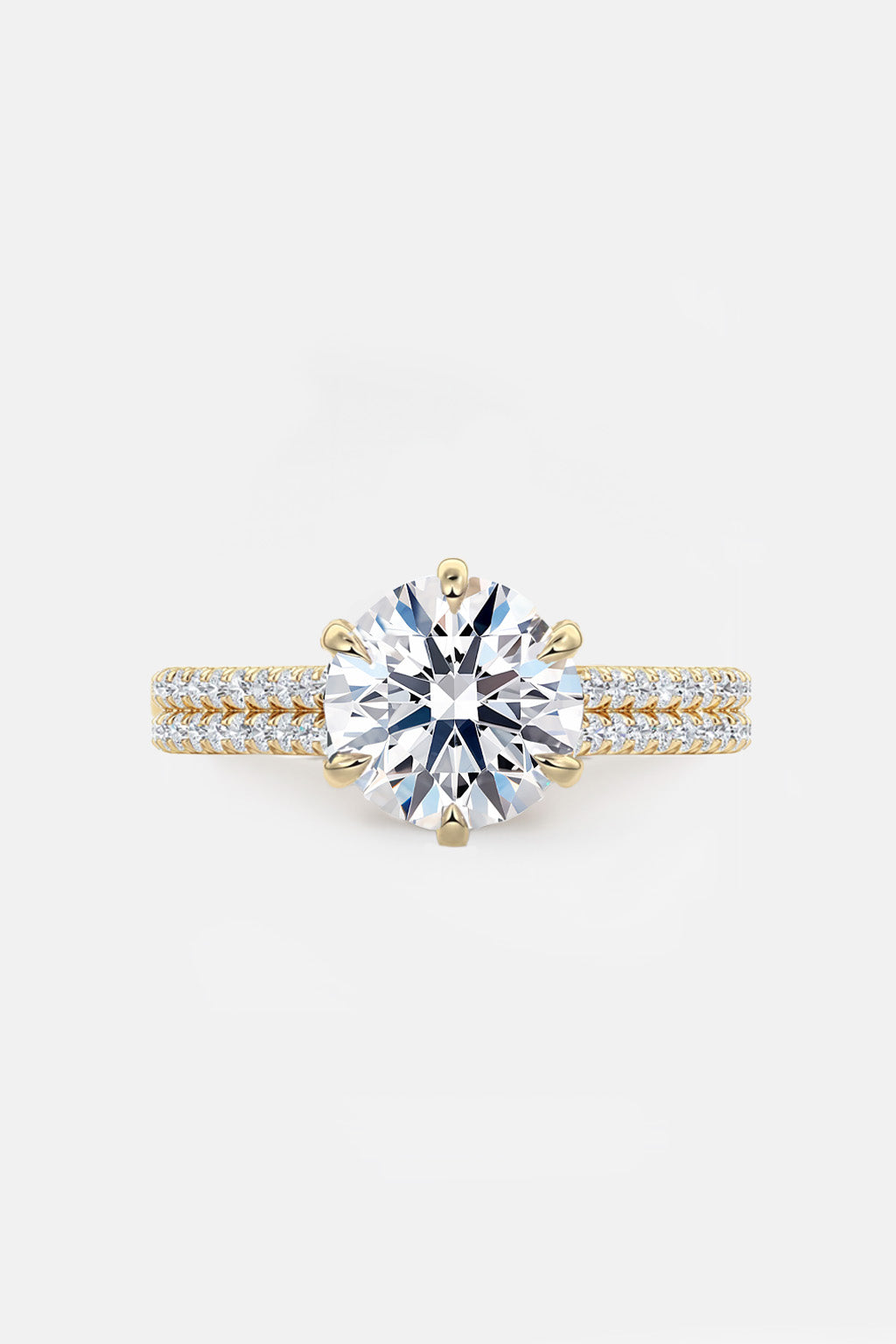 4.50ct round lab diamond ring with double pave band ag & co jewellery