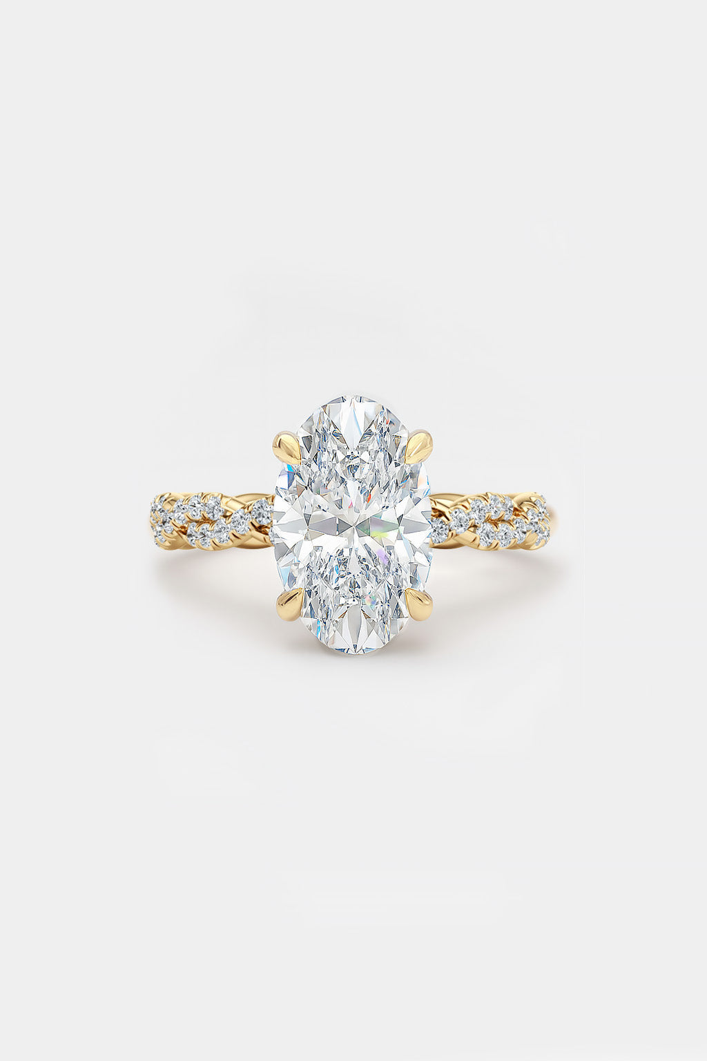 GWEN - Oval Solitaire with Full Twist Pave Band AG & CO Jewellery