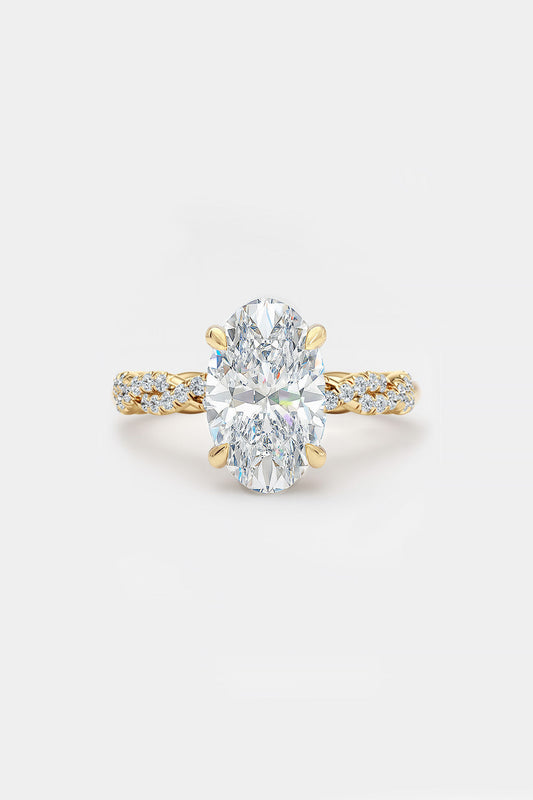 GWEN - Oval Solitaire with Full Twist Pave Band AG & CO Jewellery