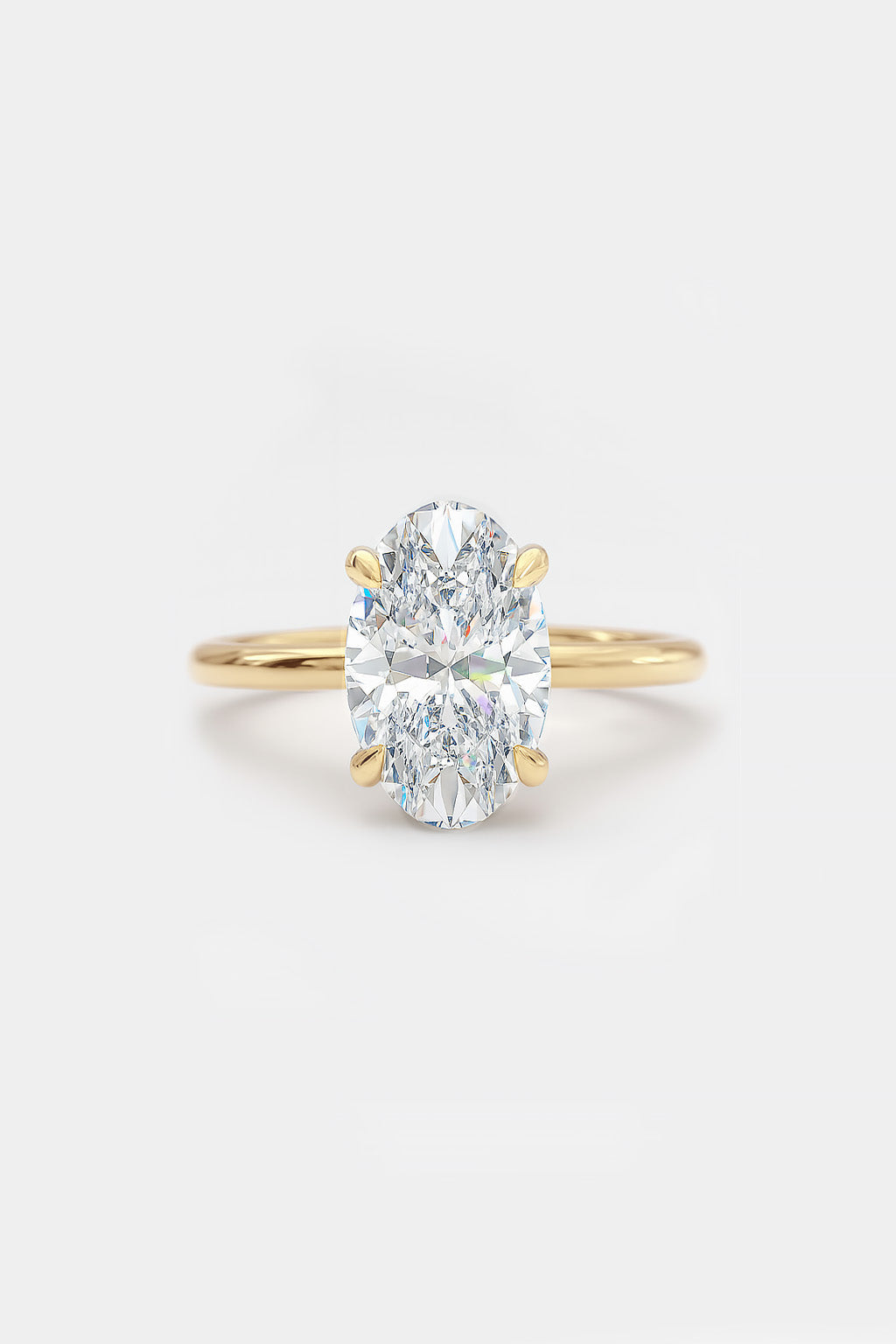 1.50CT Oval Solitaire Lab Grown Diamond Engagement Ring 14K Solid Yellow Gold AG & CO Jewellery
