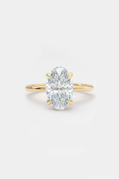 1.50CT Oval Solitaire Lab Grown Diamond Engagement Ring 14K Solid Yellow Gold AG & CO Jewellery