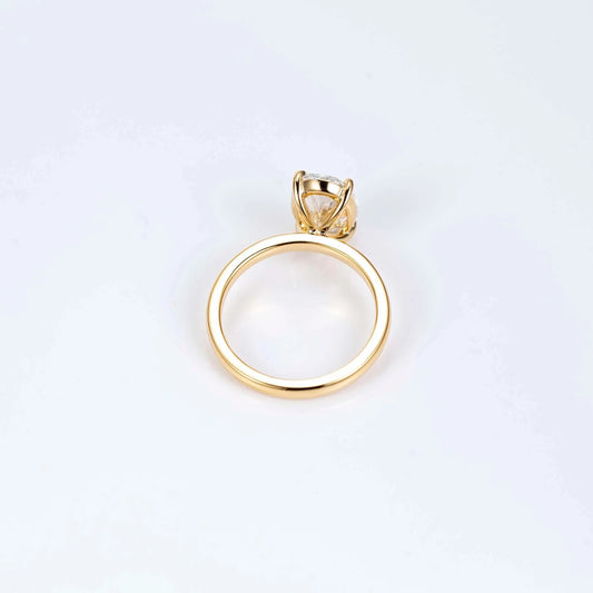 2.28CT Oval Brilliant Lab Grown Diamond Solitaire Ring – 14k Yellow Gold - AG & CO Jewellery