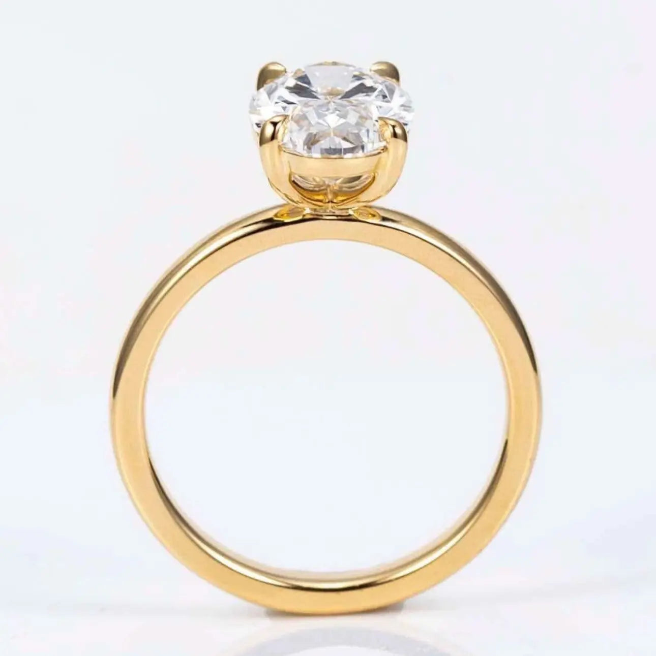 2.28ct oval brilliant lab grown diamond solitaire ring – 14k yellow gold - ag & co jewellery