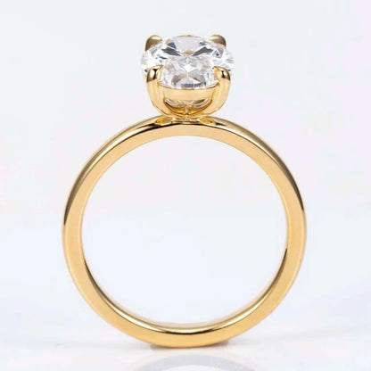 2.28CT Oval Brilliant Lab Grown Diamond Solitaire Ring – 14k Yellow Gold - AG & CO Jewellery