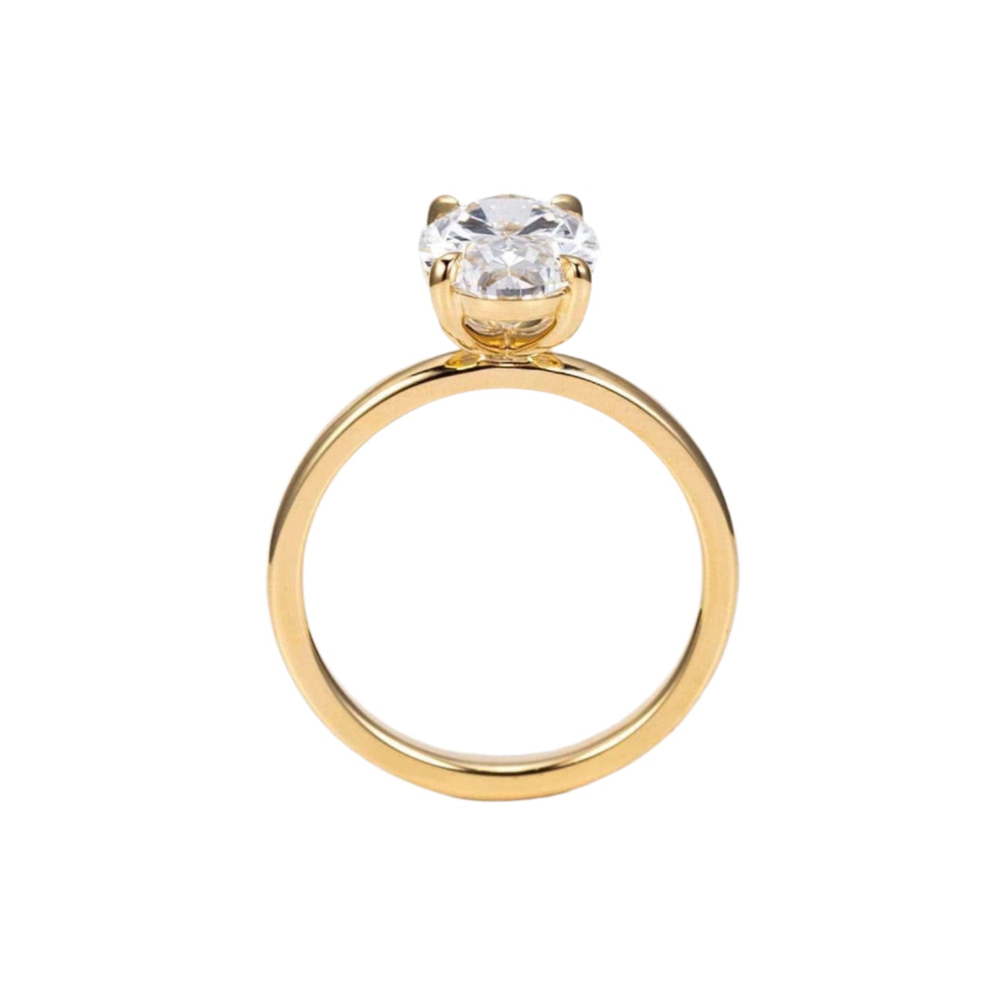 2.50ct oval solitaire lab grown diamond engagement ring 14k solid gold