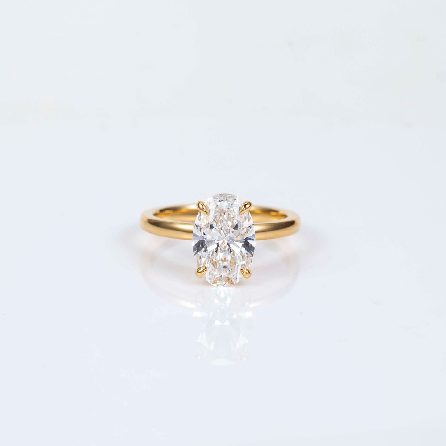 2.50ct oval solitaire lab grown diamond engagement ring 14k solid gold