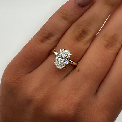 2.28CT Oval Brilliant Lab Grown Diamond Solitaire Ring – 14k Yellow Gold - AG & CO Jewellery