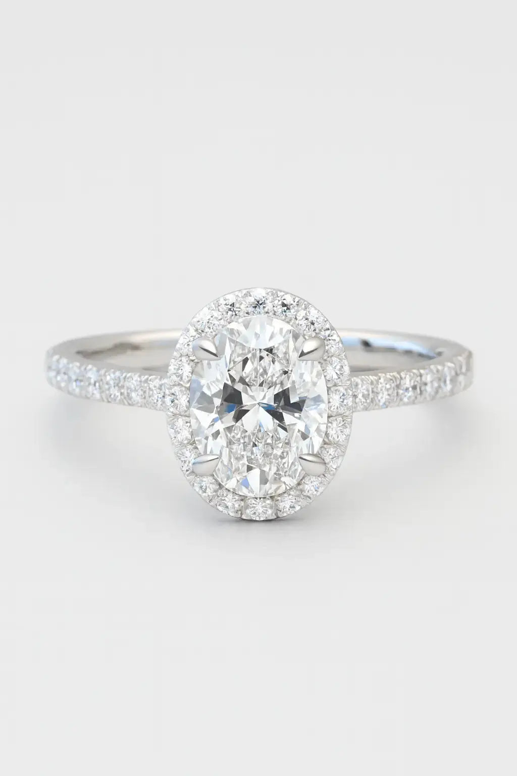 isabella - oval halo with pavé solitaire diamond engagement ring ag & co jewellery