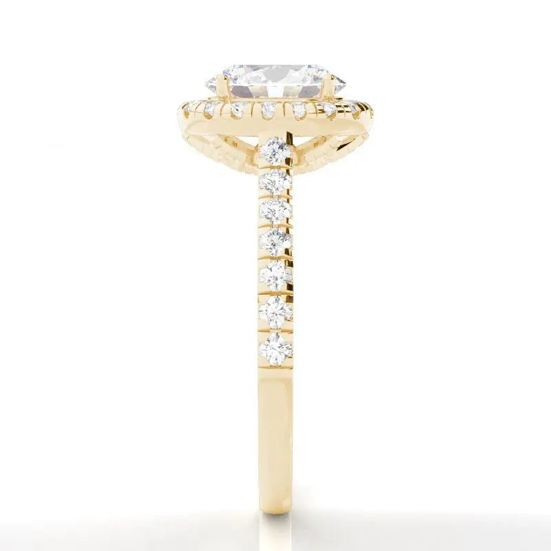 Isabella - Oval Halo with Pavé Solitaire Diamond Engagement Ring AG & CO Jewellery