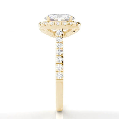 Isabella - Oval Halo with Pavé Solitaire Diamond Engagement Ring AG & CO Jewellery