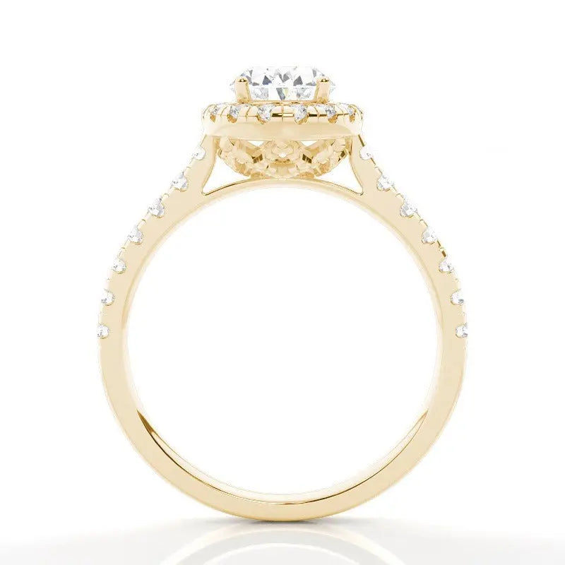 isabella - oval halo with pavé solitaire diamond engagement ring ag & co jewellery