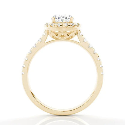 Isabella - Oval Halo with Pavé Solitaire Diamond Engagement Ring AG & CO Jewellery