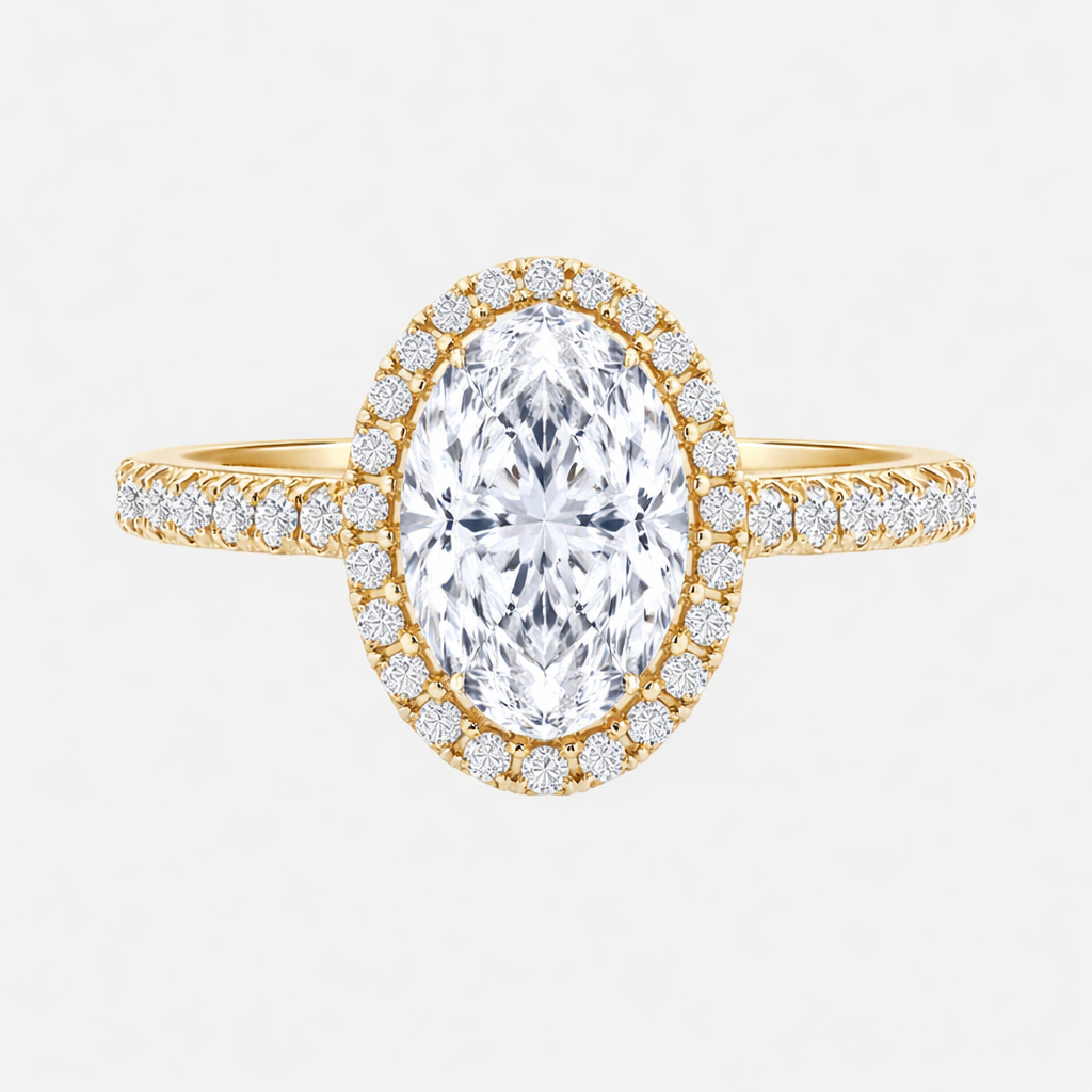 isabella oval halo pavé ring ag & co jewellery
