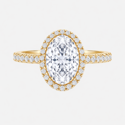 ISABELLA Oval Halo Pavé Ring AG & CO Jewellery