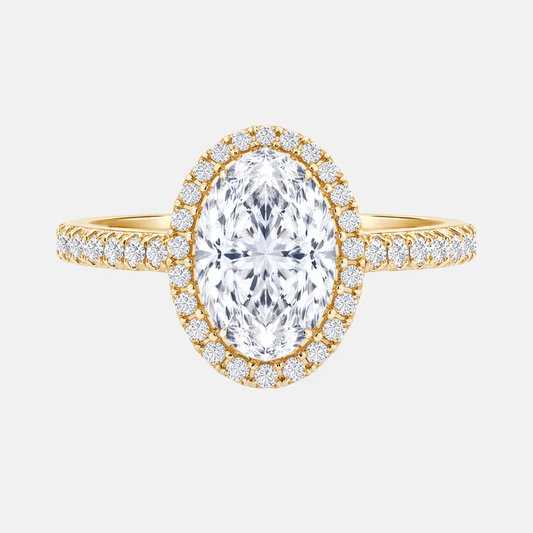 ISABELLA Oval Halo Pavé Ring AG & CO Jewellery