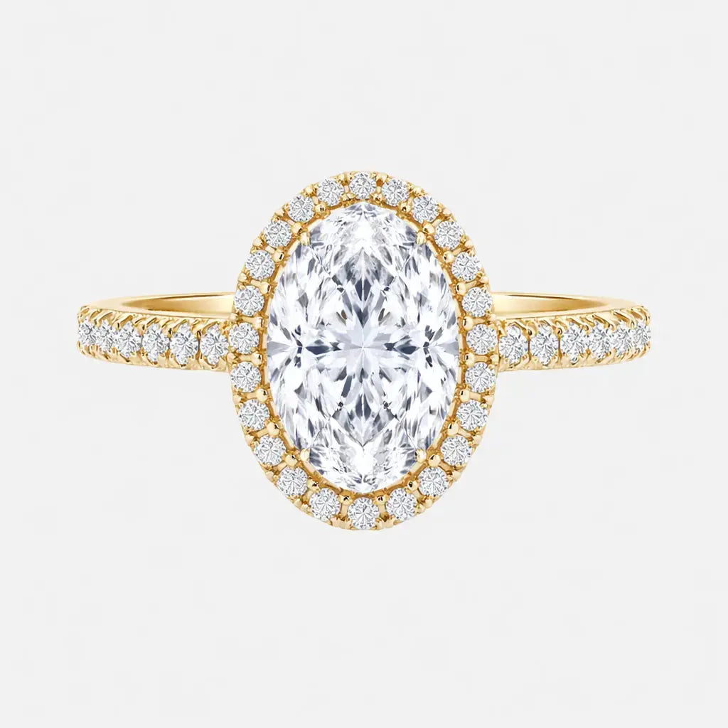 isabella oval halo pavé ring ag & co jewellery