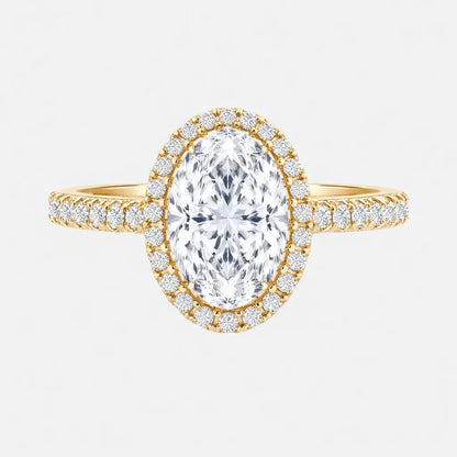 ISABELLA Oval Halo Pavé Ring AG & CO Jewellery