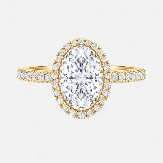 ISABELLA Oval Halo Pavé Ring AG & CO Jewellery